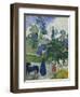 Entre Les Lys, Breton Landscape with Dog and Children, 1889-Paul Gauguin-Framed Giclee Print