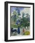 Entre Les Lys, Breton Landscape with Dog and Children, 1889-Paul Gauguin-Framed Giclee Print