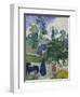 Entre Les Lys, Breton Landscape with Dog and Children, 1889-Paul Gauguin-Framed Giclee Print