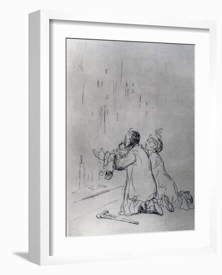 Entreaty in Front of the Cave, 1925-Jean Louis Forain-Framed Premium Giclee Print
