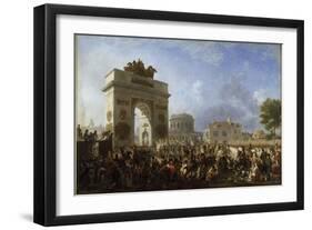 Entrée de la Grande Armée à Paris par la barrière de la  Villette, 25 novembre 1807-Nicolas Antoine Taunay-Framed Giclee Print