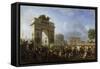 Entrée de la Grande Armée à Paris par la barrière de la  Villette, 25 novembre 1807-Nicolas Antoine Taunay-Framed Stretched Canvas