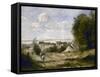 Entrée de village vers 1870-1872-Jean-Baptiste-Camille Corot-Framed Stretched Canvas