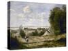 Entrée de village vers 1870-1872-Jean-Baptiste-Camille Corot-Stretched Canvas