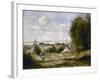 Entrée de village vers 1870-1872-Jean-Baptiste-Camille Corot-Framed Giclee Print