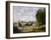 Entrée de village vers 1870-1872-Jean-Baptiste-Camille Corot-Framed Giclee Print