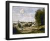 Entrée de village vers 1870-1872-Jean-Baptiste-Camille Corot-Framed Giclee Print