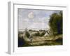 Entrée de village vers 1870-1872-Jean-Baptiste-Camille Corot-Framed Giclee Print