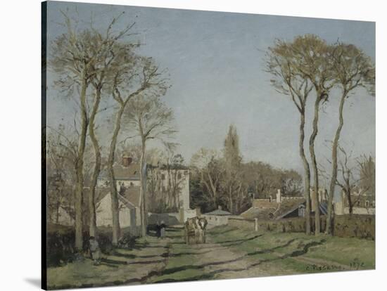 Entrée du village de Voisins-Camille Pissarro-Stretched Canvas