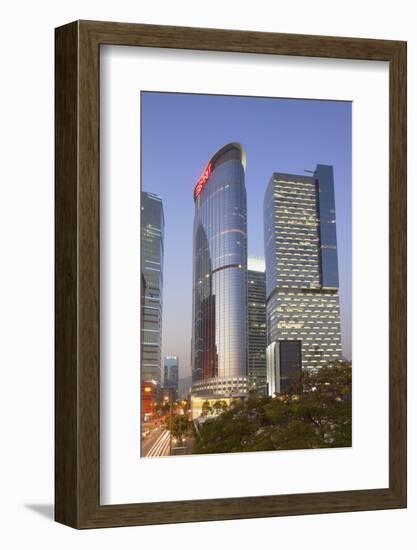 Entreprise Square Three at Dusk, Kowloon Bay, Kowloon, Hong Kong, China, Asia-Ian Trower-Framed Photographic Print