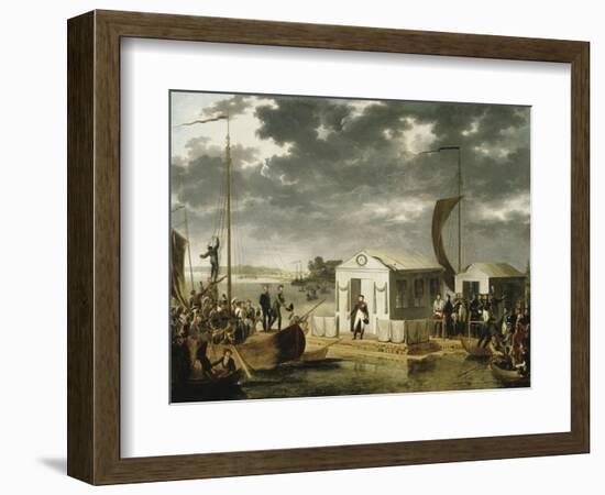 Entrevue de Napoléon Ier et du tsar Alexandre Ier de Russie sur le Niemen le 25 juin 1807-Adolphe Roehn-Framed Giclee Print