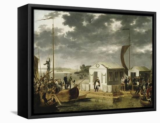 Entrevue de Napoléon Ier et du tsar Alexandre Ier de Russie sur le Niemen le 25 juin 1807-Adolphe Roehn-Framed Stretched Canvas