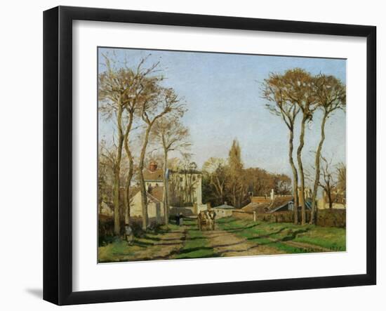 Entry into the Village of Voisins (Yvelines), 1872-Camille Pissarro-Framed Giclee Print