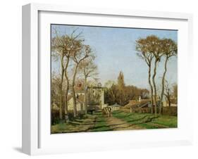 Entry into the Village of Voisins (Yvelines), 1872-Camille Pissarro-Framed Giclee Print