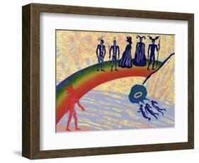 Entry into Valhalla, Gods Cross the Rainbow Bridge to Fortress: Illustration for 'Das Rheingold'-Phil Redford-Framed Giclee Print