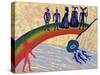 Entry into Valhalla, Gods Cross the Rainbow Bridge to Fortress: Illustration for 'Das Rheingold'-Phil Redford-Stretched Canvas