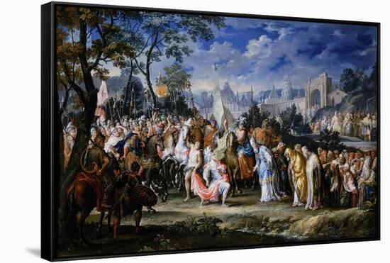 Entry of Alexander the Great into Babylon, 331 Bc, (18th Centur)-Johann Georg Platzer-Framed Stretched Canvas