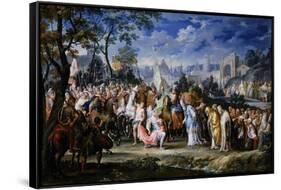 Entry of Alexander the Great into Babylon, 331 Bc, (18th Centur)-Johann Georg Platzer-Framed Stretched Canvas