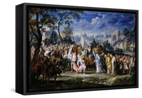 Entry of Alexander the Great into Babylon, 331 Bc, (18th Centur)-Johann Georg Platzer-Framed Stretched Canvas