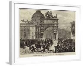 Entry of Alfonso XII into Madrid, Triumphal Arch in the Calle De Alcala-null-Framed Giclee Print