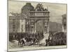 Entry of Alfonso XII into Madrid, Triumphal Arch in the Calle De Alcala-null-Mounted Giclee Print