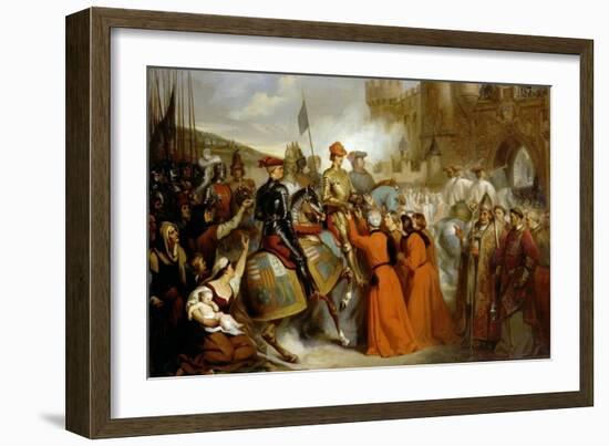 Entry of Charles VII into Rouen, 10 November 1449-Henri Decaisne-Framed Giclee Print