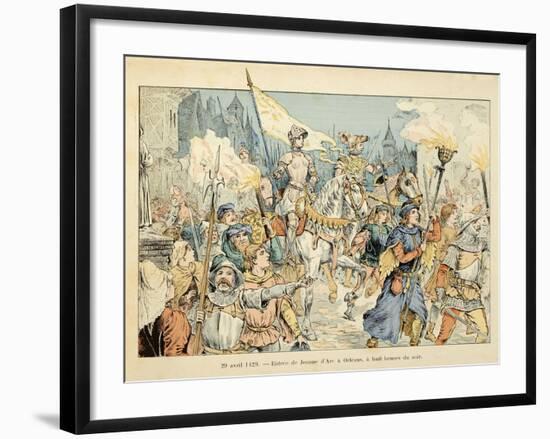 Entry of Joan of Arc into Orleans on April 29, 1429-Paul de Semant-Framed Art Print