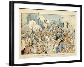 Entry of Joan of Arc into Orleans on April 29, 1429-Paul de Semant-Framed Art Print