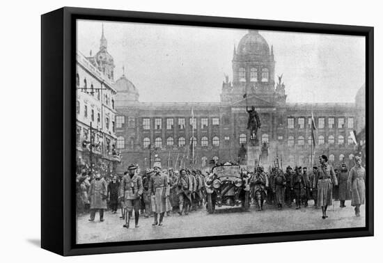 Entry of Masaryk to Prague on 8 December, 1918-Czech Photographer-Framed Stretched Canvas