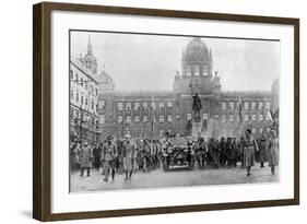 Entry of Masaryk to Prague on 8 December, 1918-Czech Photographer-Framed Photographic Print