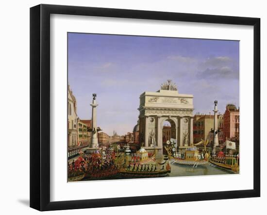 Entry of Napoleon I (1769-1821) into Venice, 1807-Giuseppe Borsato-Framed Giclee Print