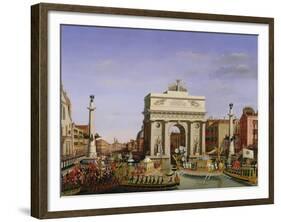 Entry of Napoleon I (1769-1821) into Venice, 1807-Giuseppe Borsato-Framed Giclee Print