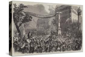 Entry of the Army of Italy into Paris, the Troops Passing Through the Boulevard Des Italiens-Jean Adolphe Beauce-Stretched Canvas