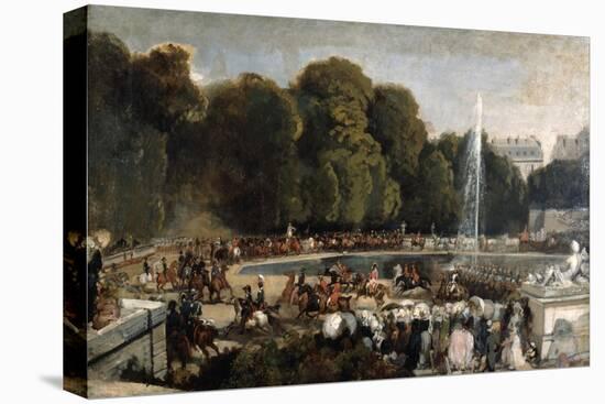 Entry of the Duchess of Orleans in the Garden of Tuileries, 1841-Eugene Louis Lami-Stretched Canvas