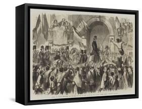 Entry of Victor Emmanuel into Naples-Frank Vizetelly-Framed Stretched Canvas