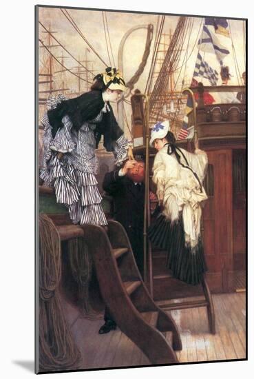 Entry to the Yacht-James Tissot-Mounted Art Print