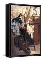 Entry to the Yacht-James Tissot-Framed Stretched Canvas