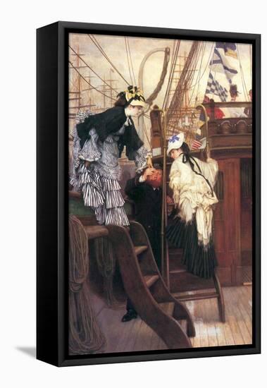 Entry to the Yacht-James Tissot-Framed Stretched Canvas