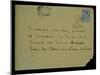 Envelope of a Letter to Berthe Morisot (1841-95) 1894 (Pen and Ink on Paper)-Stephane Mallarme-Mounted Giclee Print