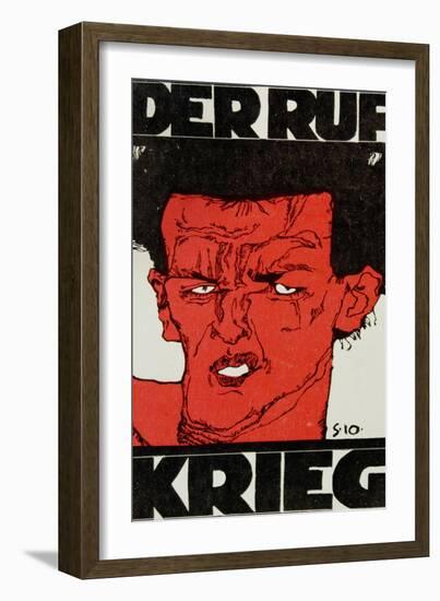 Envelope (Using a Self-Portrait by Egon Schiele of 1910) of the Magazine 'Der Ruf'-Egon Schiele-Framed Giclee Print