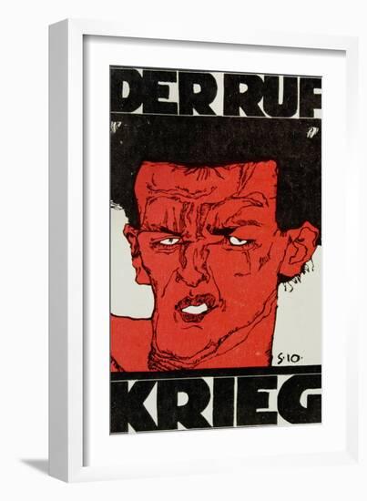 Envelope (Using a Self-Portrait by Egon Schiele of 1910) of the Magazine 'Der Ruf'-Egon Schiele-Framed Giclee Print