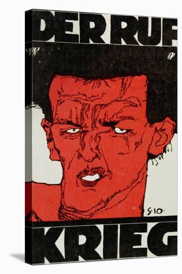 Envelope (Using a Self-Portrait by Egon Schiele of 1910) of the Magazine 'Der Ruf'-Egon Schiele-Stretched Canvas