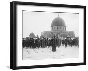 Enver Pasha and Jamal  Pasha visiting the Dome of the Rock, Jerusalem, 1916-null-Framed Photographic Print