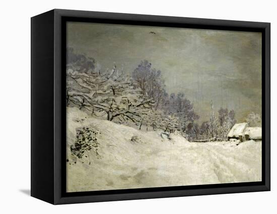 Environs de Honfleur. Neige-Landscape around Honfleur. Snow; around 1867 Canvas, 81,5 x 102 cm-Claude Monet-Framed Stretched Canvas