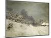Environs de Honfleur. Neige-Landscape around Honfleur. Snow; around 1867 Canvas, 81,5 x 102 cm-Claude Monet-Mounted Giclee Print