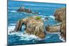 Enys Dodnan and the Armed Knight rock formations at Lands End, England-Andrew Michael-Mounted Photographic Print