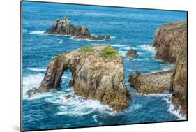 Enys Dodnan and the Armed Knight rock formations at Lands End, England-Andrew Michael-Mounted Photographic Print