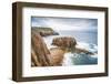 Enys Dodnan rock formation at Lands End, England-Andrew Michael-Framed Photographic Print