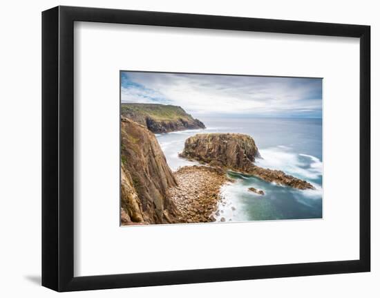 Enys Dodnan rock formation at Lands End, England-Andrew Michael-Framed Photographic Print