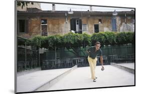 Enzo Jannacci Playing Bowls-null-Mounted Photographic Print